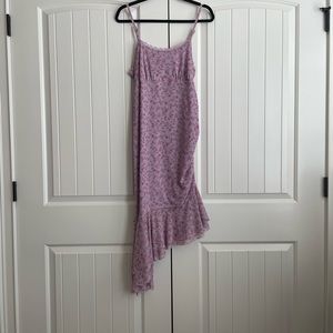 WILD FABLE Purple Floral Asymmetrical Dress | Large